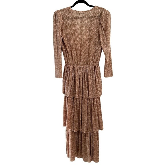 SABINA MUSAYEV Maxi Polka Dot Mocha Carmel Dress Sz S - Picture 2 of 9